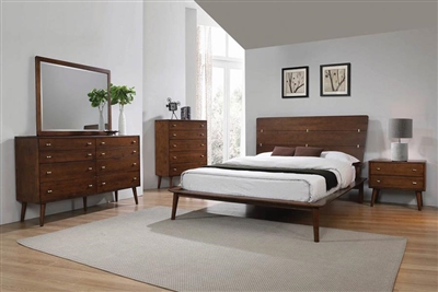 Wenham Platform Bed 6 Piece Bedroom Set in Burnt Sugar Finish by Coaster - 222601