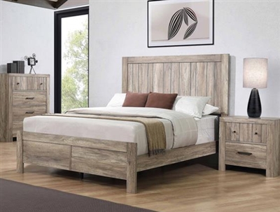 Adelaide Bed in Rustic Oak Finish by Coaster - 223101Q