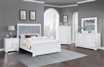 Eleanor Upholstered Bed 6 Piece Bedroom Set in White Finish by Coaster - 223561