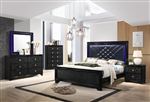 Penelope Panel Bed 6 Piece Bedroom Set in Midnight Star Finish by Coaster - 223571