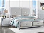 LaRue Silver Leatherette Upholstered Bed in Silver Finish by Coaster - 224491Q