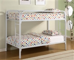 Morgan Twin Twin Bunk Bed in White Finish by Coaster - 2256W