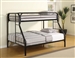 Morgan Twin/Full Bunk Bed in Black Finish by Coaster - 2258K