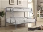Morgan Twin Full Bunk Bed in Silver Finish by Coaster - 2258V