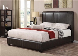 Caleb Dark Brown Upholstered Bed by Coaster - 300123