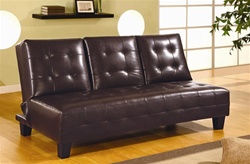 Dark Brown Vinyl Sofa Bed by Coaster - 300153