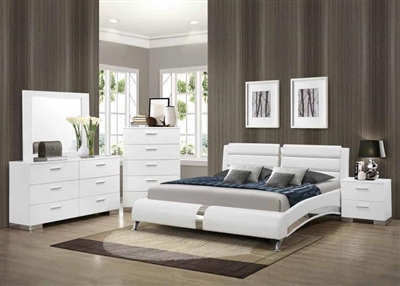 Jeremaine 6 Piece Bedroom Set in Glossy White Finish by Coaster - 300345