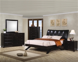 Phoenix Arc Bed 6 Piece Bedroom Set in Rich Deep Cappuccino Finish by Coaster - 300356