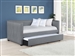 Brodie Twin Daybed with Trundle in Grey Fabric by Coaster - 300554