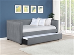 Brodie Twin Daybed with Trundle in Grey Fabric by Coaster - 300554