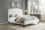 Mosby White Fabric Upholstered Platform Bed by Coaster - 306020Q