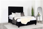 Hailey Black Velvet Upholstered Bed by Coaster - 315925