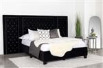 Hailey Black Velvet Upholstered Bed by Coaster - 315925Q-SP