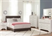 Miranda Fabric Bed 6 Piece Bedroom Set in White Finish by Coaster - 350061