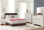 Miranda Fabric Bed 6 Piece Bedroom Set in White Finish by Coaster - 350061