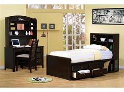 4 Piece Phoenix Collection Bedroom Furniture Set with Chest Bed in Rich Deep Cappuccino Finish by Coaster - 400180