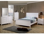 Sandy Beach Youth 4 Piece Sleigh Bedroom Furniture Set in White Finish by Coaster - 400231