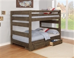 Wrangle Hill Full Over Full Bunk Bed 2 Piece Set in Gun Smoke Finish by Coaster - 400833-S