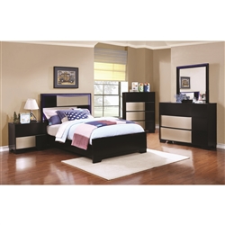 Havering Youth Bedroom Set in Black and Sterling Finish by Coaster - 400871