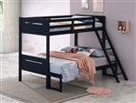 Littleton Twin Full Bunk Bed in Blue Finish by Coaster - 405052BLU