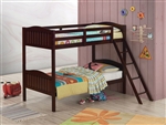 Littleton Twin Twin Bunk Bed in Espresso Finish by Coaster - 405053BRN