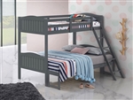 Littleton Twin Full Bunk Bed in Grey Finish by Coaster - 405054GRY