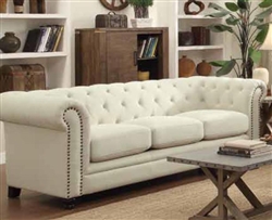 Roy Sofa in Oatmeal Fabric by Coaster - 40554