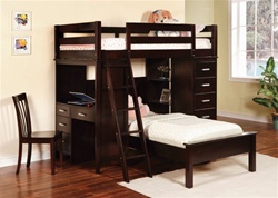 Workstation Bunk Bed in Cappuccino Finish by Coaster - 460123