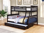 Chapman Twin Full Bunk Bed in Black Finish by Coaster - 460259