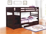 Elliott Twin Storage Bunk Bed in Cappuccino Finish by Coaster - 460441