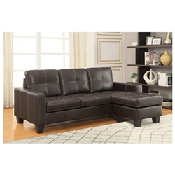 Acosta Dark Brown Leatherette Sectional by Coaster - 500054