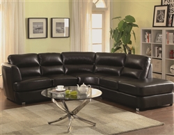 Chaisson Black Leather Sectional by Coaster - 500079