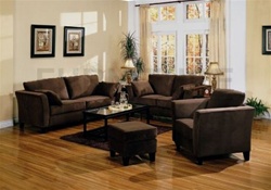 Park Place Brown Velvet Living Room Set by Coaster - 500231CHO-2  (Sofa & LoveSeat)