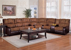 Ronan 3 Piece Double Reclining Sectional Set in Two-Tone Cover Combination by Coaster - 500623