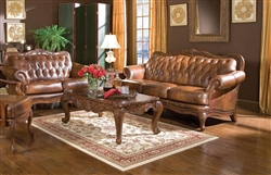 Victoria Living Room Set in Tri Tone Leather by Coaster - 500681-S