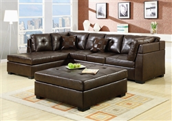 Darie Brown Leather Sectional by Coaster - 500686