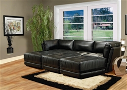 Kayson 6 Piece Black White Leather Sectional by Coaster - 500892