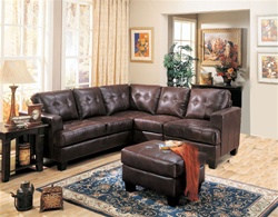 Samuel 3 Piece Dark Brown Bonded Leather Sectional Sofa by Coaster - 500911