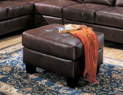 Samuel Dark Brown Bonded Leather Ottoman by Coaster - 500912