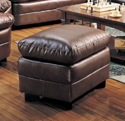 Harper Ottoman in Rich Brown Bonded Leather by Coaster - 501914