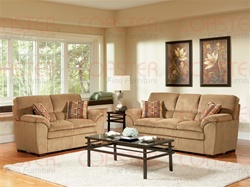 Molly Caramel Corduroy Fabric 2 Piece Living Room Set by Coaster - 502421S