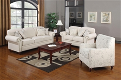 Norah Oatmeal Linen Fabric 2 Pc Sofa Set by Coaster - 502511-S