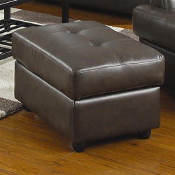 Hugo Chocolate Leather Ottoman by Coaster - 502684