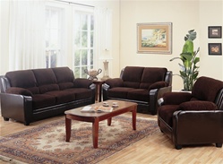 Monika Chocolate Corduroy 2 Piece Sofa, Loveseat Set by Coaster - 502811-S