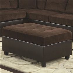 Henri Storage Ottoman in Two Tone Chocolate Corduroy by Coaster - 503014