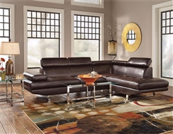 Piper Chocolate Leather Sectional by Coaster - 503022