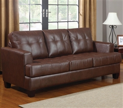 Samuel Sofa in Dark Brown Leatherette by Coaster - 504071