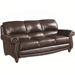 Lockhart Sofa in Brown Leather by Coaster - 504691