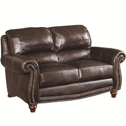Lockhart Loveseat in Brown Leather by Coaster - 504692