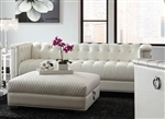 Chaviano Sofa in Tufted Pearl White Leatherette by Coaster - 505391